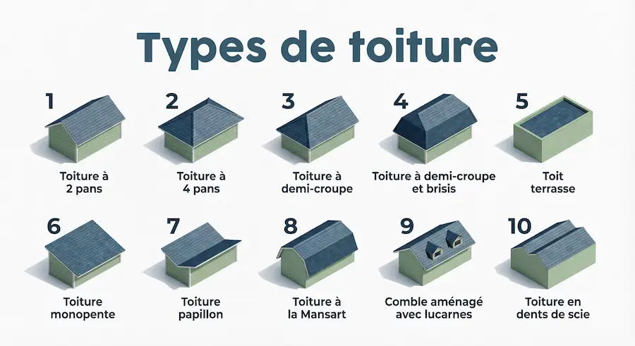Les différents types de toitures 2 Types de toiture